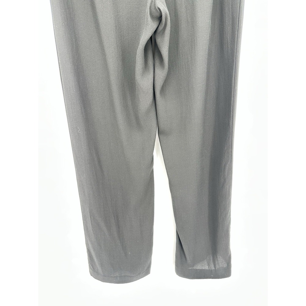 Eileen Fisher Petite Silk Crepe Georgette Straight Leg Ankle Pants Black PS - Picture 14 of 16